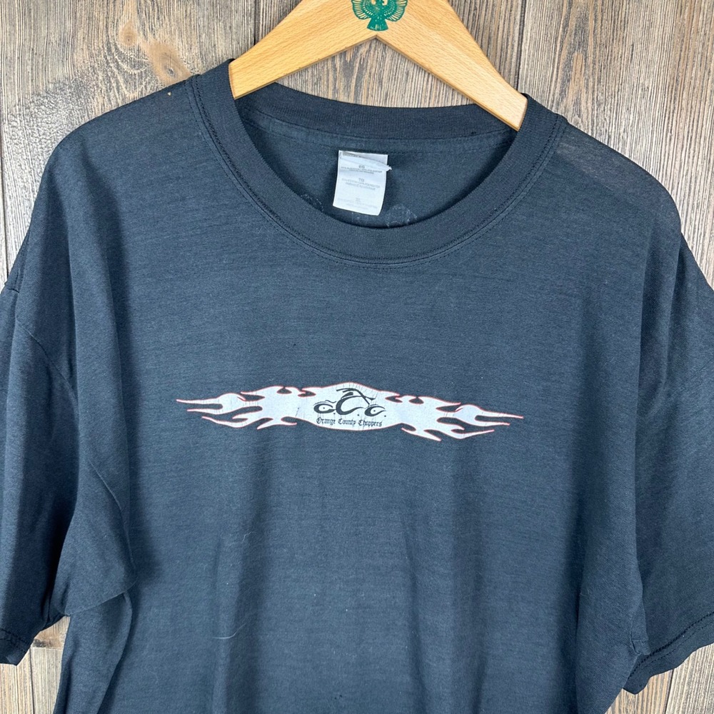 Orange County Choppers Vintage T-Shirt Mens XL Black OCC Biker Flame Graphic Tee